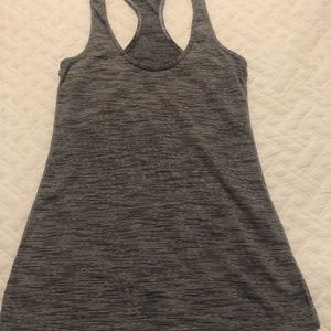 Lululemon Racerback Blue/white striped Tank Sz 4